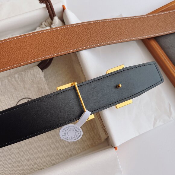 Hermes Constance G Engraved H Buckle Belt Genuine Leather Double-Sided Belt